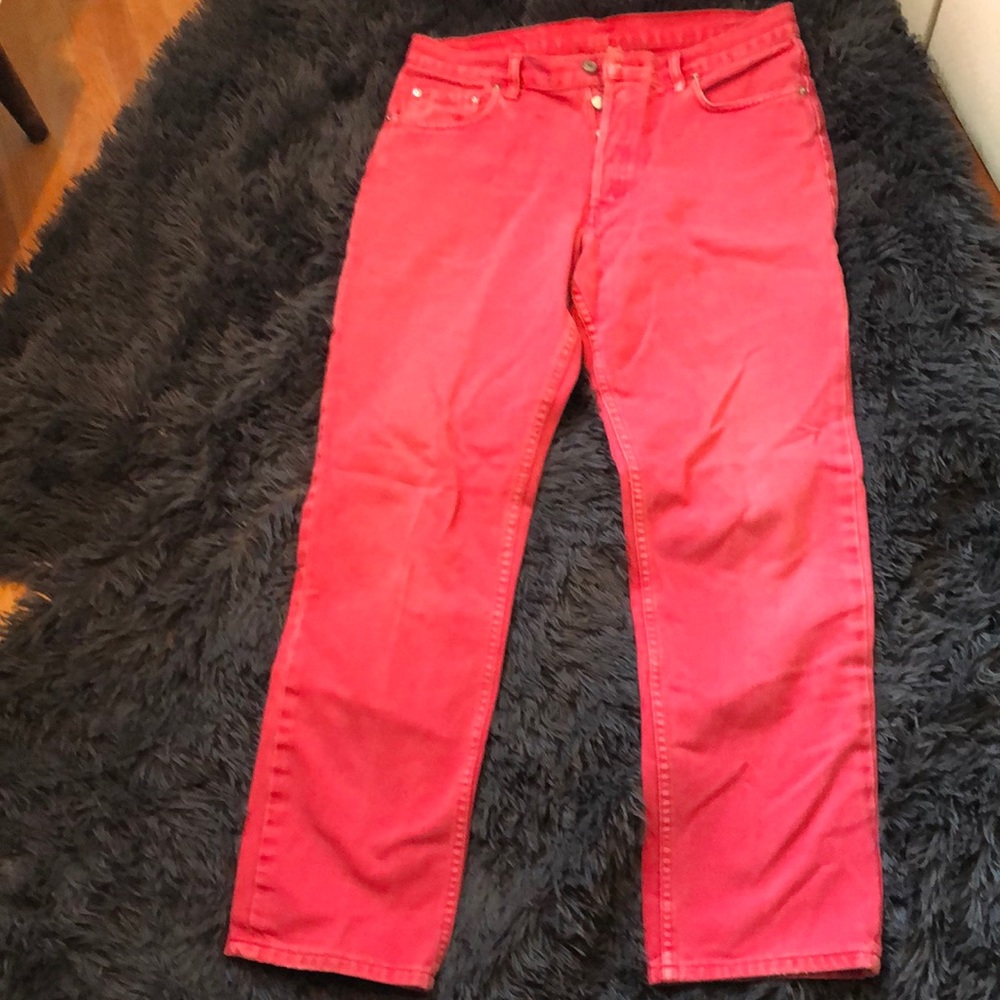 Mens vintage button down Ralph Lauren Polo pink jeans